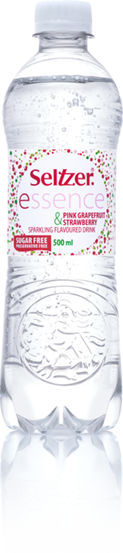 Seltzer Essence Pink Grapefruit and Strawberry Flavoured Drink